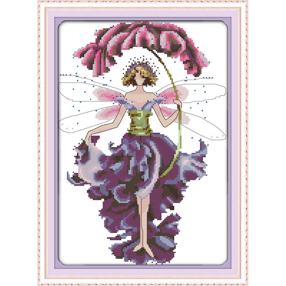 

Flower Fairy - 14CT Stamped Cross Stitch - 38*29CM, 501 Original