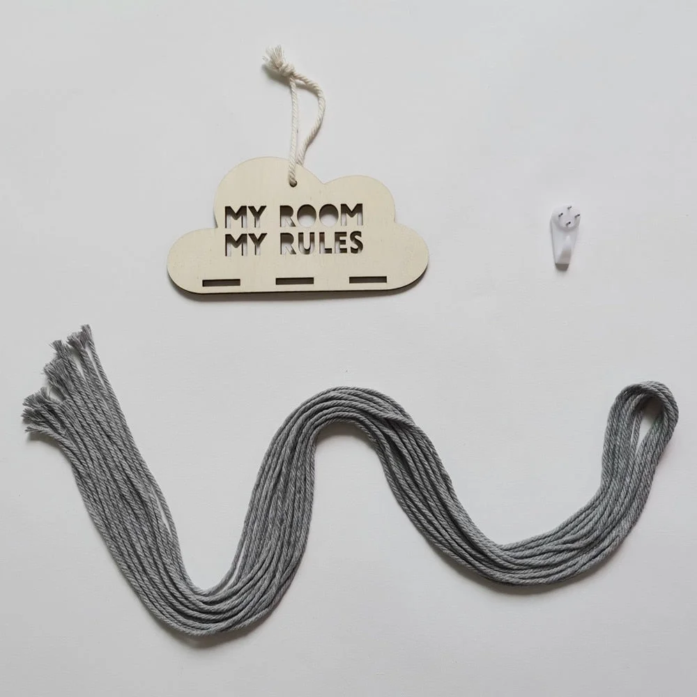 INS Nordic Wooden Cloud Baby Hair Clips Holder Princess Girls Hairpin Hairband Storage Pendant Jewelry Organizer Wall Ornaments