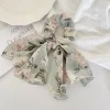 8PCS Floral Chiffon Bowknot Ribbon Hair Band Scrunchies