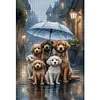 Rainy Umbrella Puppy-11CT Stamped Cross Stitch 40*60cm tapestrymarket