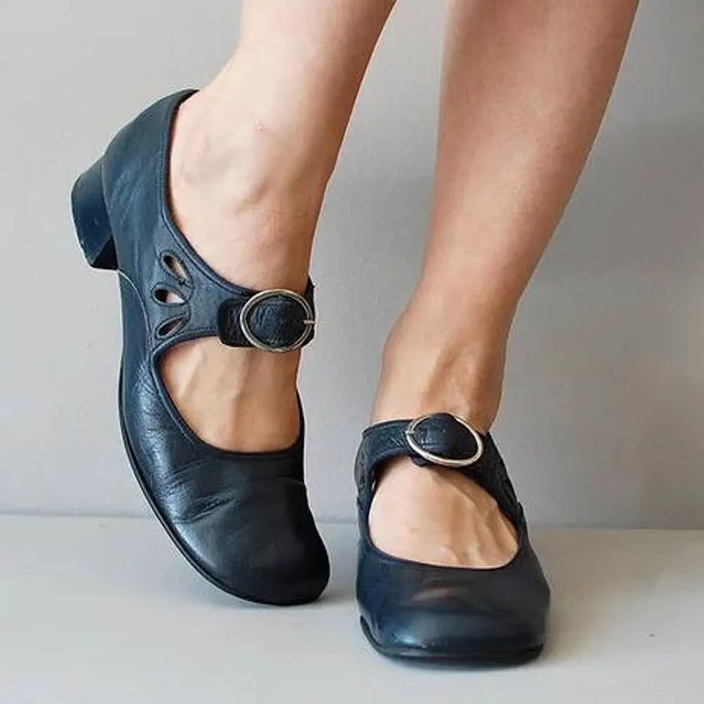 BONJOMARISA New INS Retro Casual T-strap Flats Daily Elegant Solid Leisure Flats Women 2020 Casual Low Heels Shoes Woman