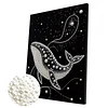 DIY Pearl Painting Whale for Home Wall Decor with Frame(40*30cm)