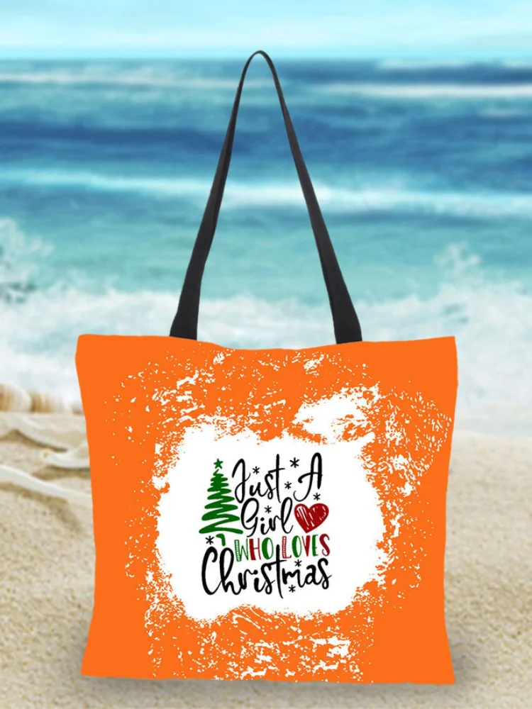 Christmas Tree Tie Dye Print Canvas Bag