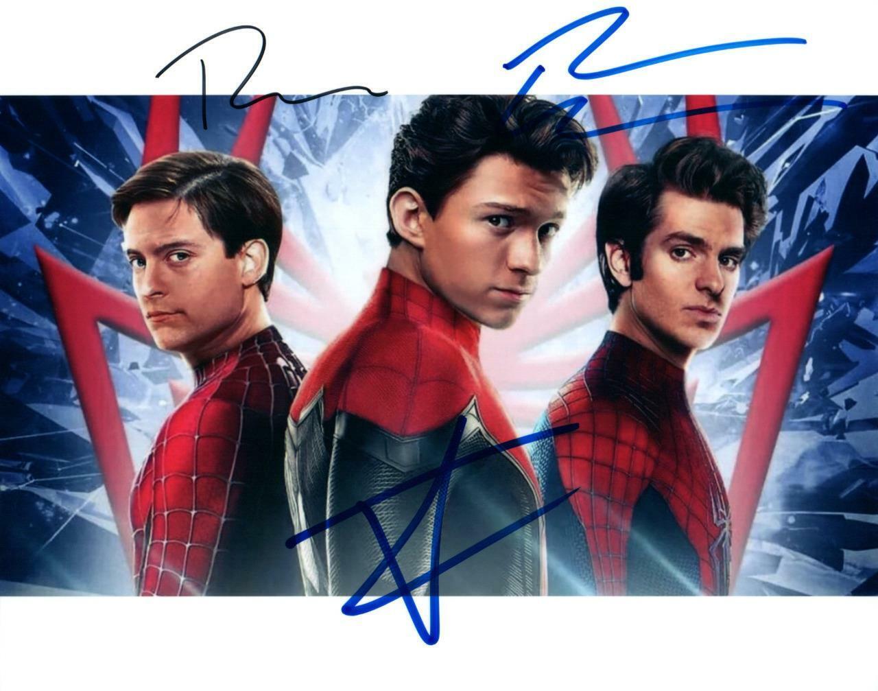 Spiderman Tom Holland Garfield Maguire signed 8x10 Pic autographed Photo Poster painting + COA