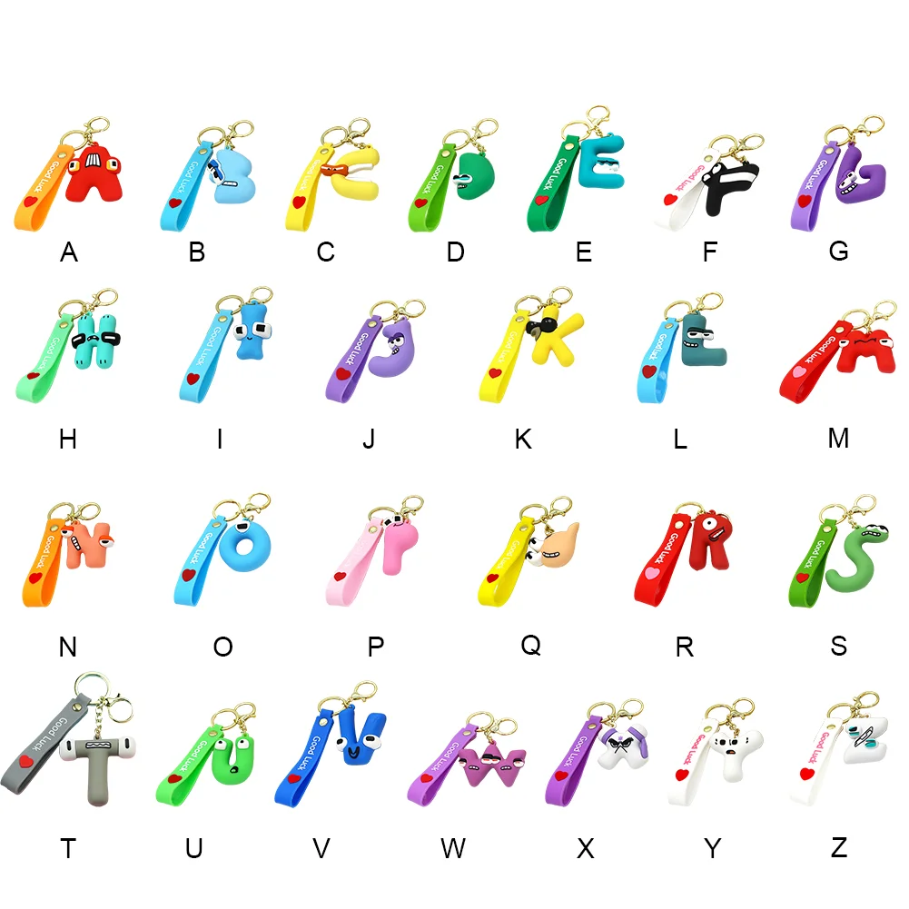 Letter A-Z Keychain Wacky Wizard Handbag Key Chain for Car Keys/Wallet/Backpack
