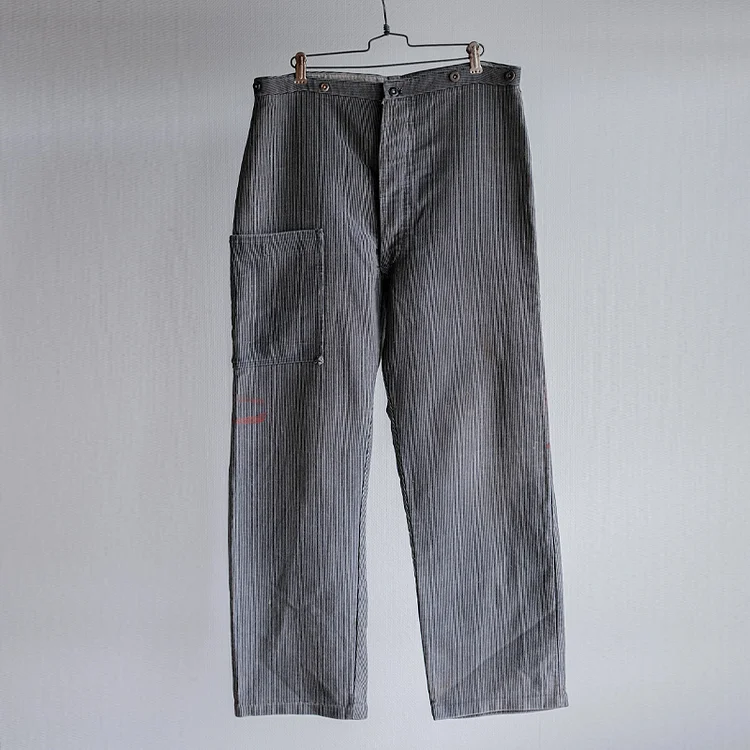 Men's Vintage Striped Distressed Cargo Pants