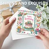 6pcs Diamond Painting Happy Birthdays to You Greeting Card with Envelope for Family Friends Holiday Gift Congratulations