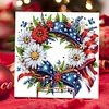 (US Only)6PCS DIY US Flag Eagle Wreath Diamond Art Greeting Cards Congratulations Cards