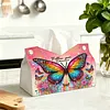 DIY Diamond Painting Tissue Box Large Capacity Resin Diamond Tissue Storager Multi-Use for Daily Office Work Outdoors Leisure Occasions (Butterfly)