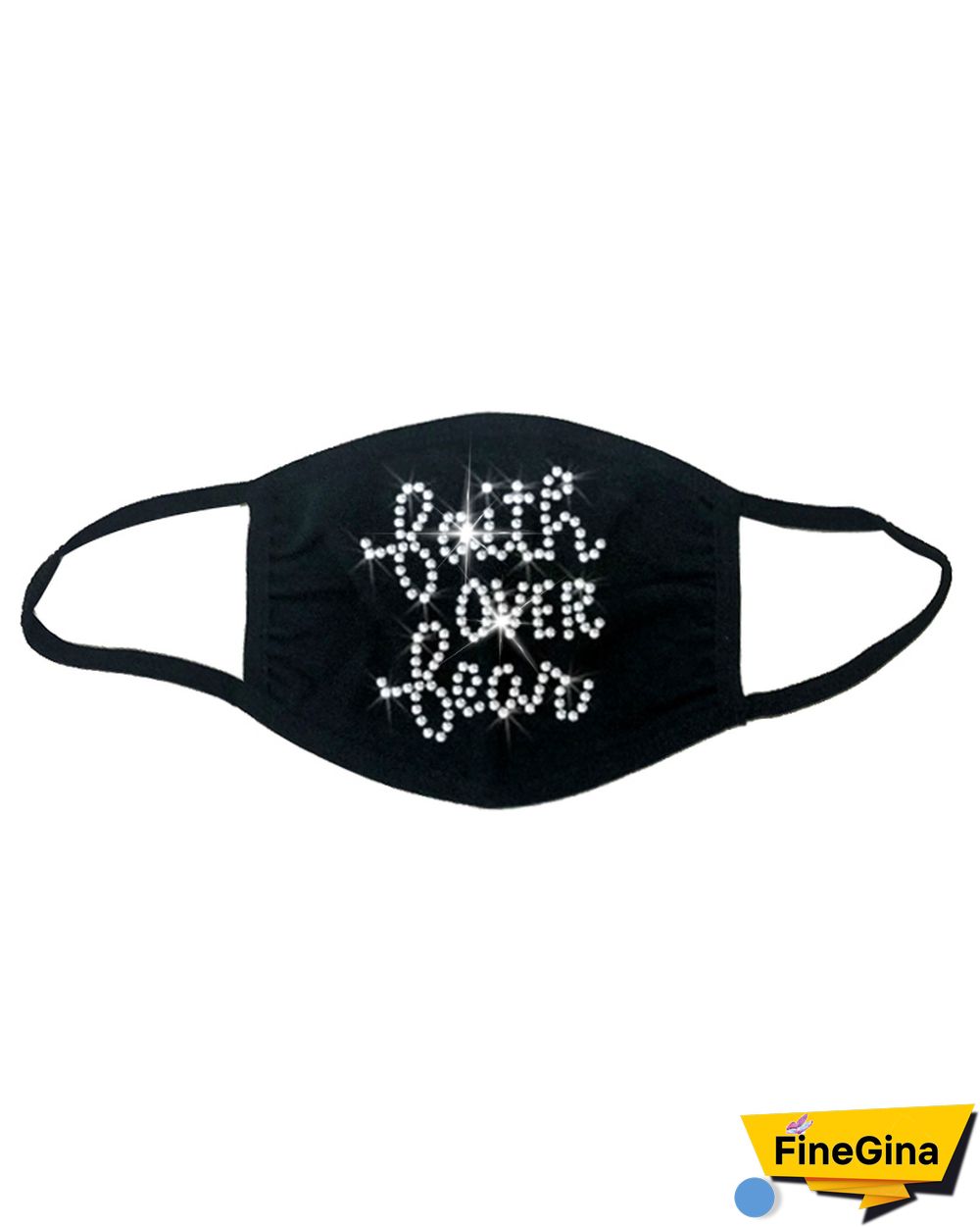 Bling Rhinestone Letter Pattern Face Mask