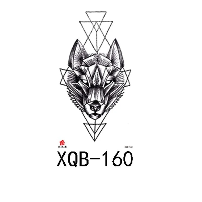 Small Full Arm Waterproof Tattoo Sticker Half Arm Arm Fierce Wolf Head Animal Arm Lasting European and American Tattoo Sticker