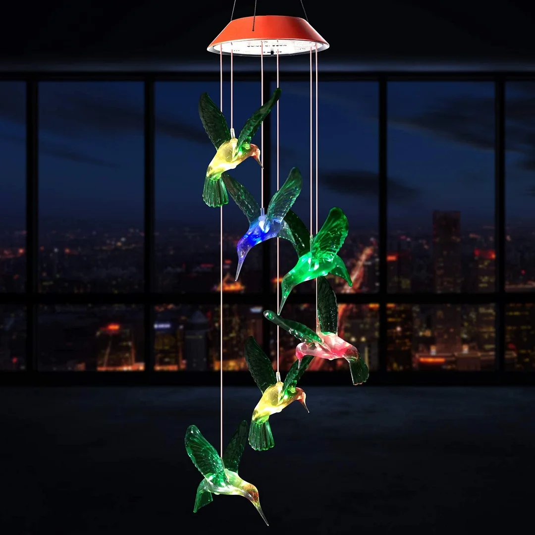 Solar LED Hummingbird Wind Chimes