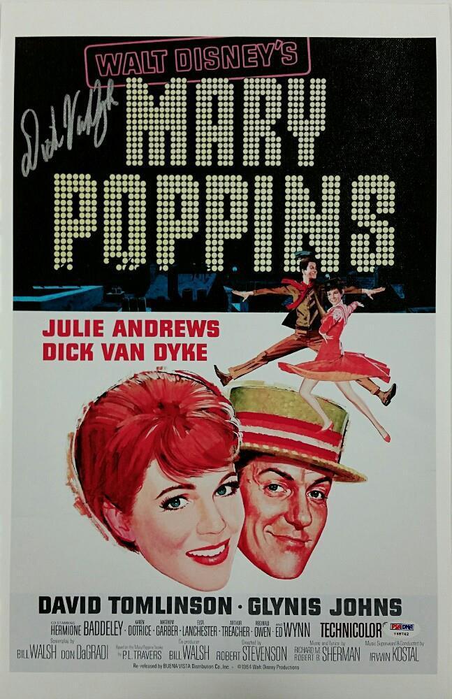 DICK VAN DYKE Signed 11x17 Canvas Photo Poster painting Mary Poppins Movie Poster w/ PSA/DNA COA