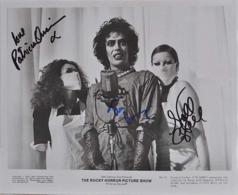 ROCKY HORROR PICTURE Show Cast Signed Photo Poster painting X3 Tim Curry, Patricia Quinn, Nell Campbell wcoa