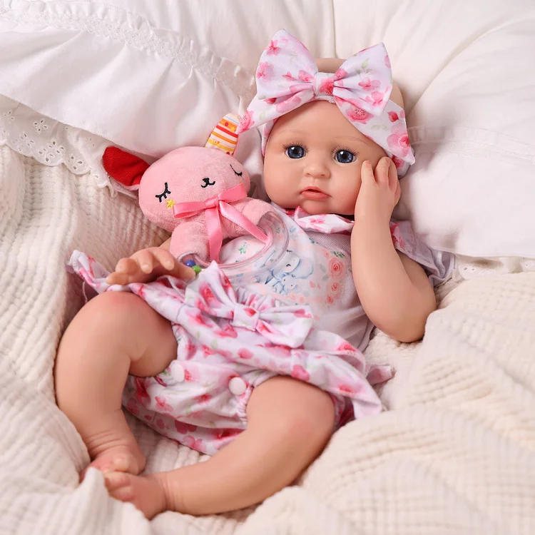 Babeside Petr 20" Realistic Silicone Quiet Baby Little Infant Girl Love Around Mom's Side