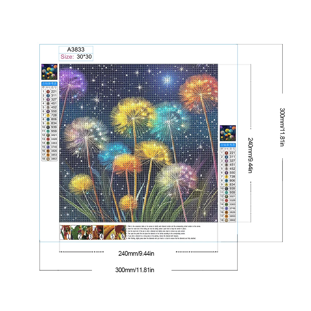 Diamond Painting - Full Round Drill - Dandelion(Canvas|30*30cm)