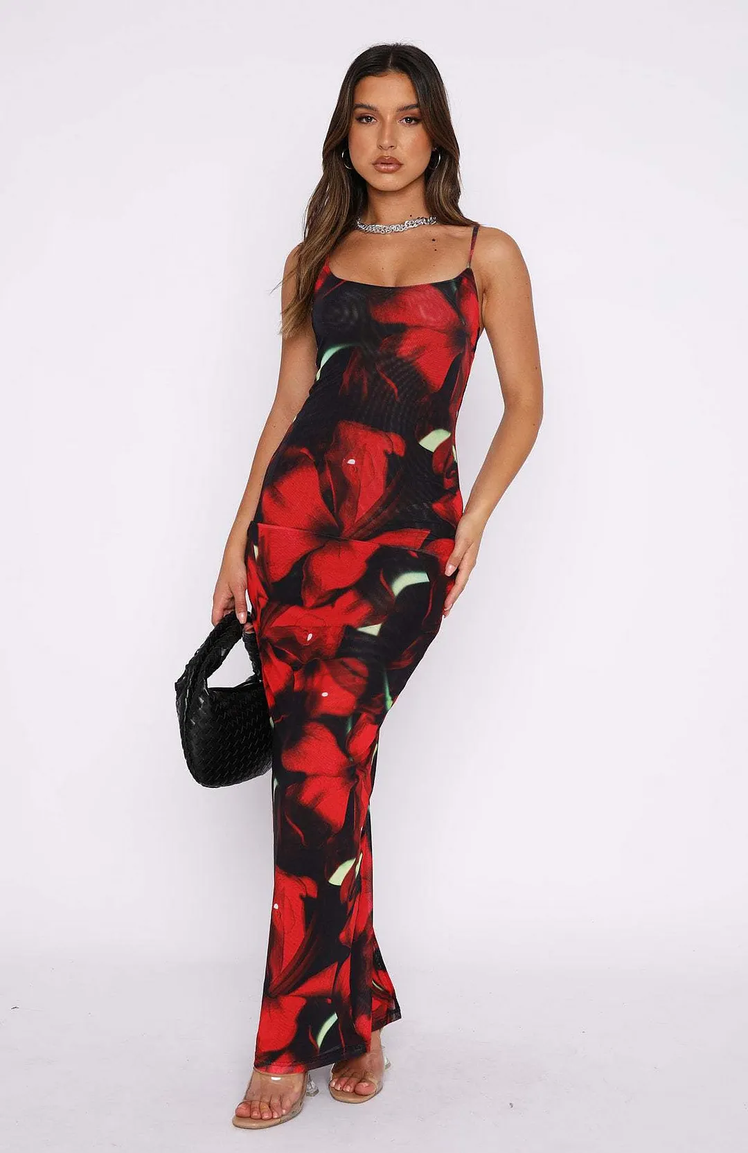 Brownm Sexy Abstract Digital Print Slim-fit Sheath Dresses