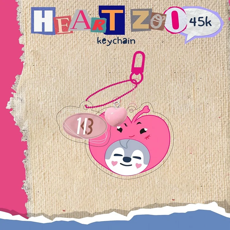 Stray Kids SKZOO MAXIDENT Heart Zoo Acrylic Keychain