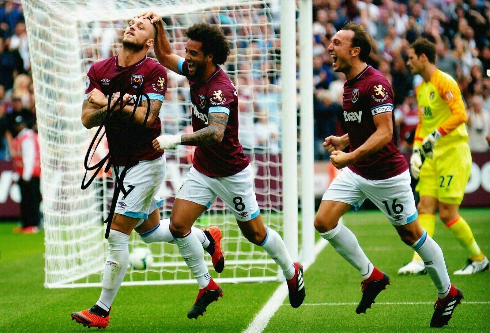 Marko Arnautovic SIGNED 10X8 Photo Poster painting West Ham United F.C. AFTAL COA (1409)