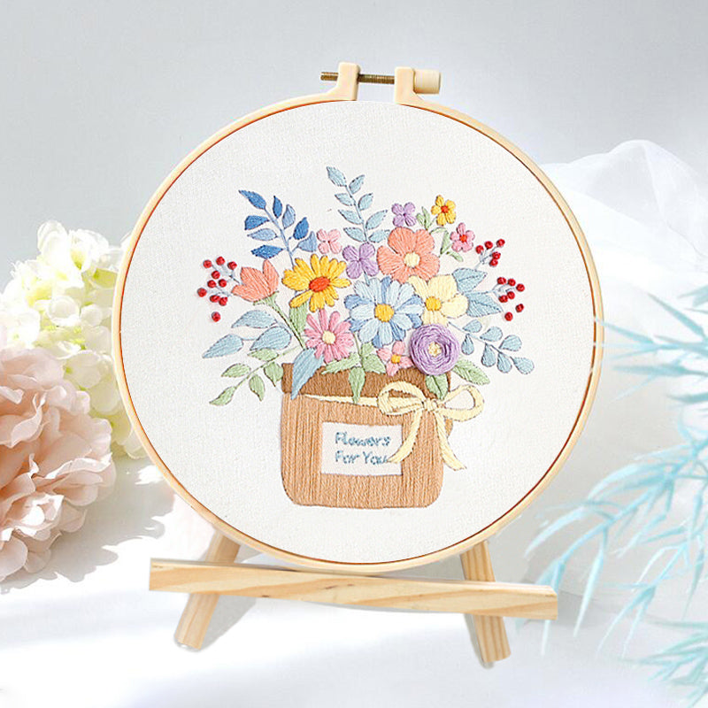Blooming Flower Embroidery Art Kits 1Pcs