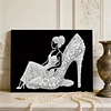 DIY Pearl Painting Girl In High Heels for Home Wall Decor with Frame(20x30cm)