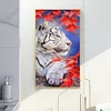 DIY Full Round Drill Diamond Painting white tiger Mosaic Rhinestone Art