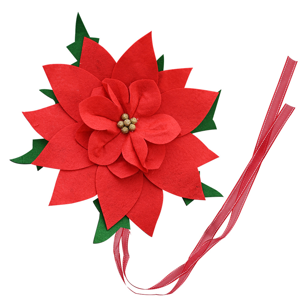 

Christmas Tree Pendant Non-woven Red Flower Simulation Flower Party Decor, 501 Original