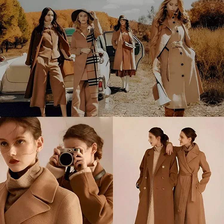 Cappotto caldo in tweed con revers alla moda per il tragitto casa-lavoro in inverno