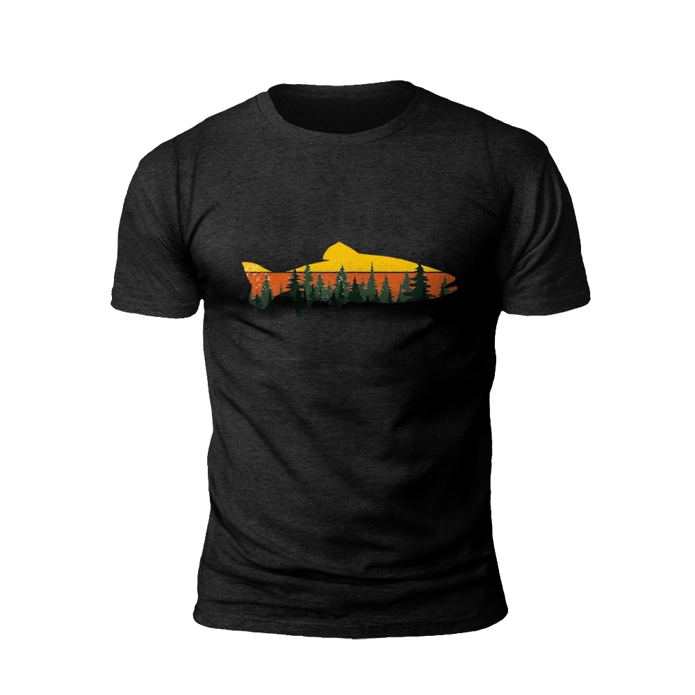 Sunset Forest Silhouette: Tranquil Scenery T-shirt