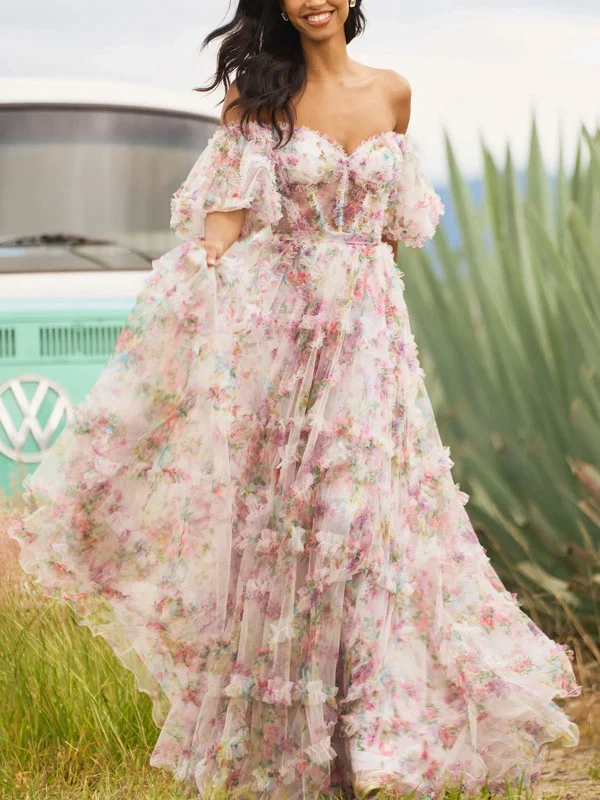 Tulle Bowknot Holiday Women's Dress