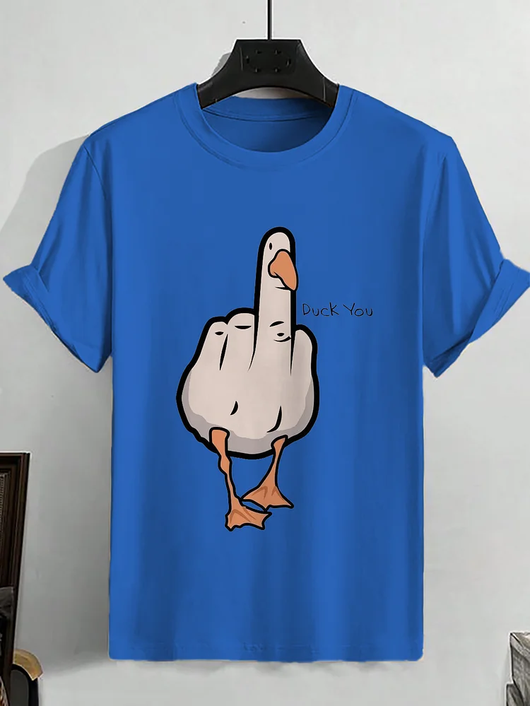 Men's Duck You Graphic Print Cotton Casual T-Shirt