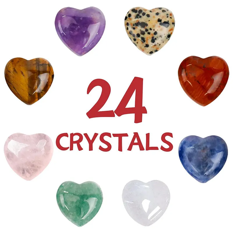 Stellaya 24 Pack Valentines Cards with Heart-Shape Crystals