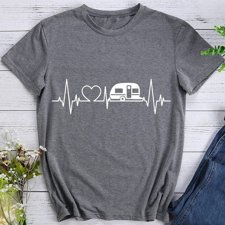 AL™  Heartbeat For Camping Hiking T-shirts-Annaletters