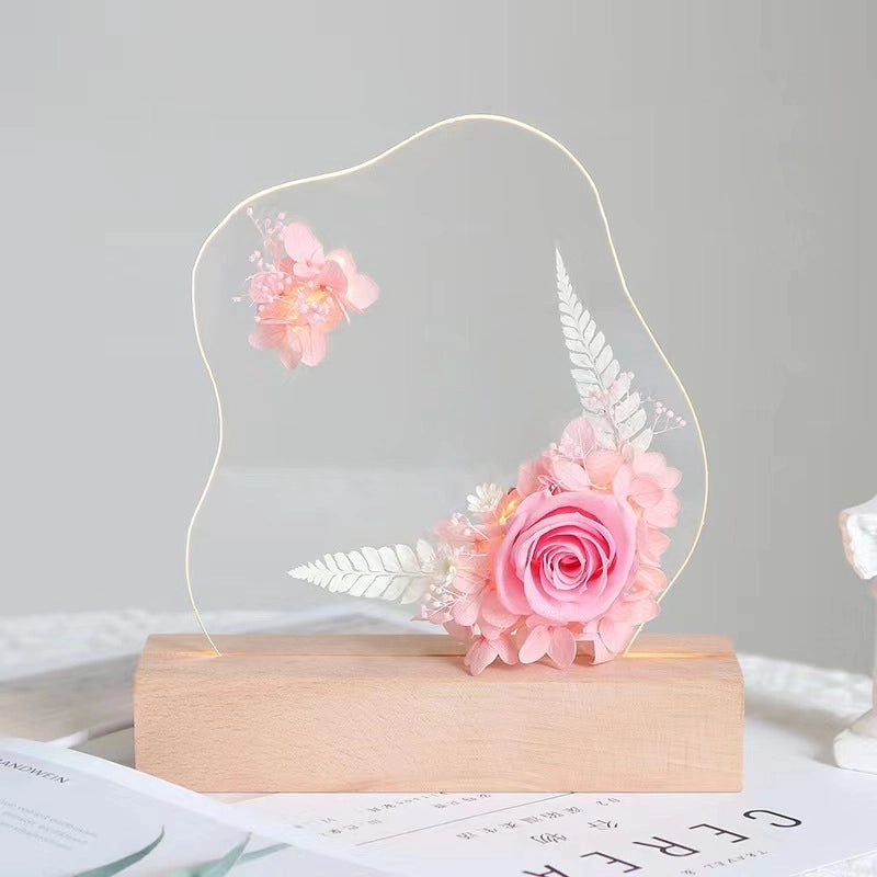 Tulip Handmade DIY Glass Painting Night Light Hand-painted Water Ripple Acrylic Plate Creative Children's Day Gift