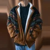 Mens Vintage Suede Patchwork Polar Fleece Jacket by Inlyline