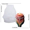 3D Rose Flower Mould Silicone Wave Spiral Candle Mould Reusable Easy To Demold for Wedding Valentine Day DIY Home Decor Gift (Style B)