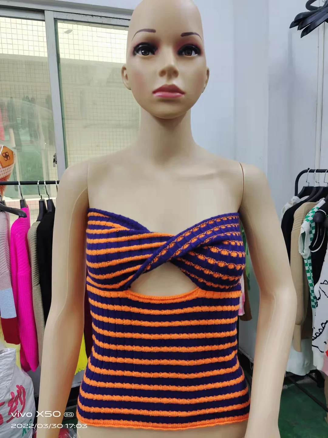 Toloer Toloer And Summer 2024 Sweater Hot Style Women's Sexy Striped Sweater Knit Strap Wipe-Outfit Ideas