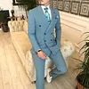 Sky-Blue Double Breasted Suit 2-Piece