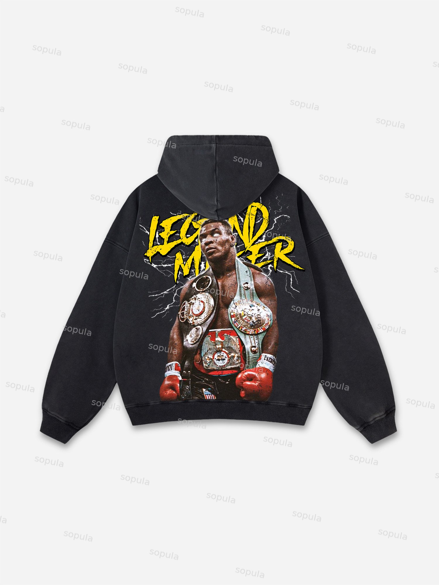 Boxer Legend Maker Print Washed Hoodie