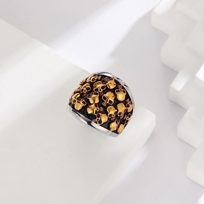 Jewelry Punk Skull Titanium Steel Plating Rings