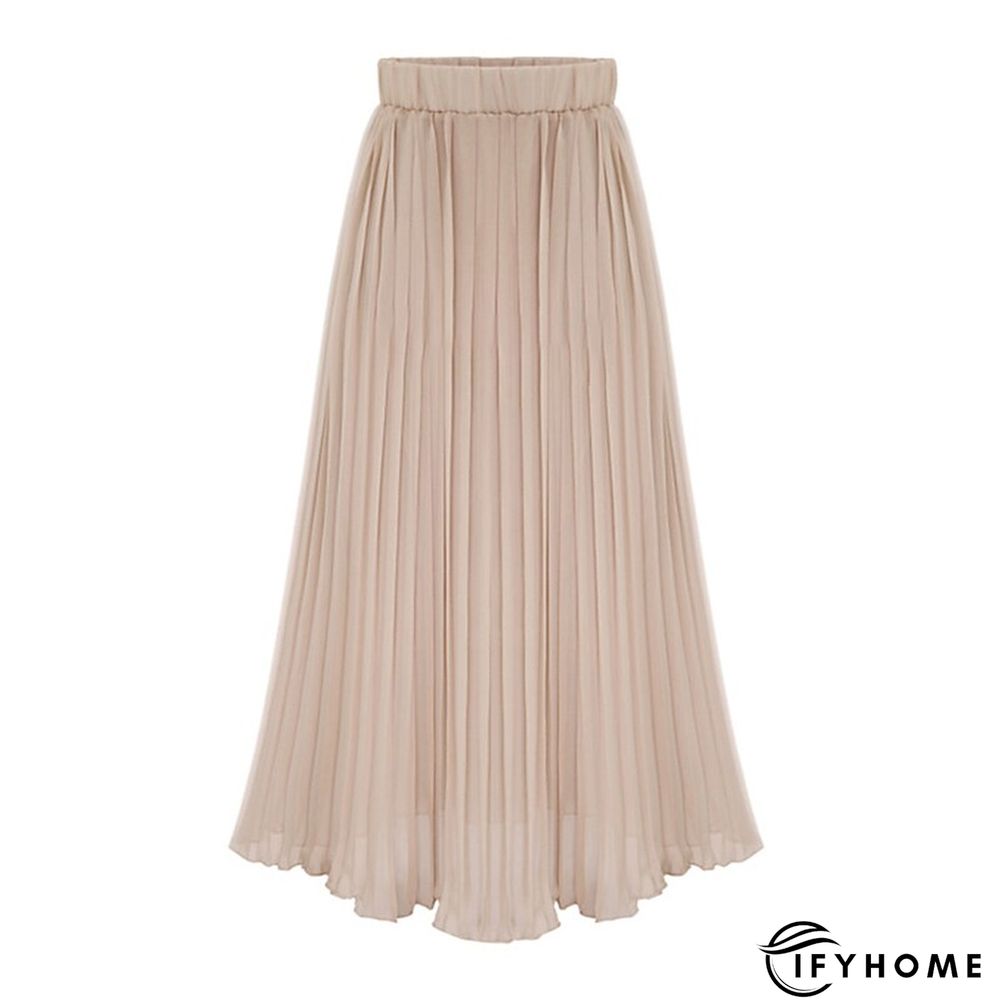 Women's Skirt Long Skirt Maxi Chiffon Black White Pink Beige Skirts Summer Pleated Lined Basic Streetwear Holiday Vacation One-Size | IFYHOME