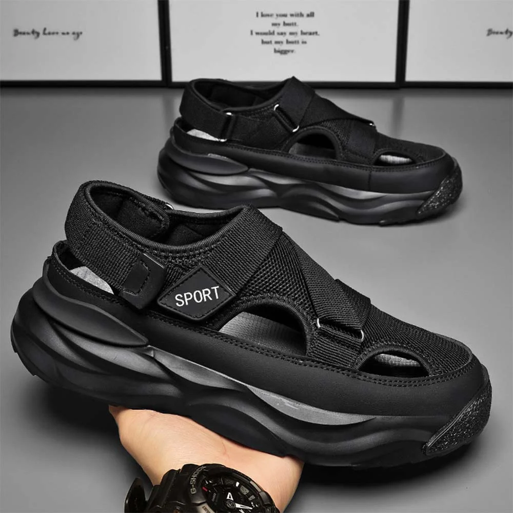 Smiledeer Men's Breathable Velcro Thick Sole Sports Sandals