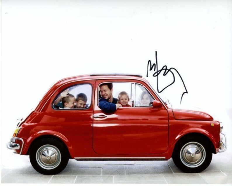 Mark wahlberg signed autographed mini cooper Photo Poster painting