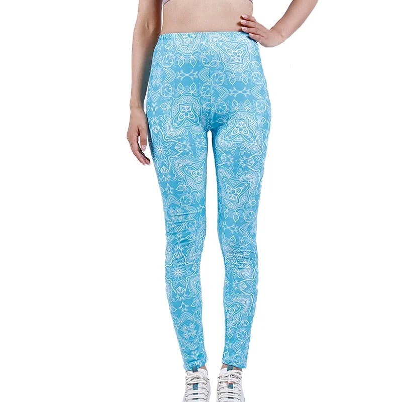 CUHAKCI Printed Leggings Women Pants XXL Workout Trousers High Waist Leggins Fitness Activewear Sport Elastic