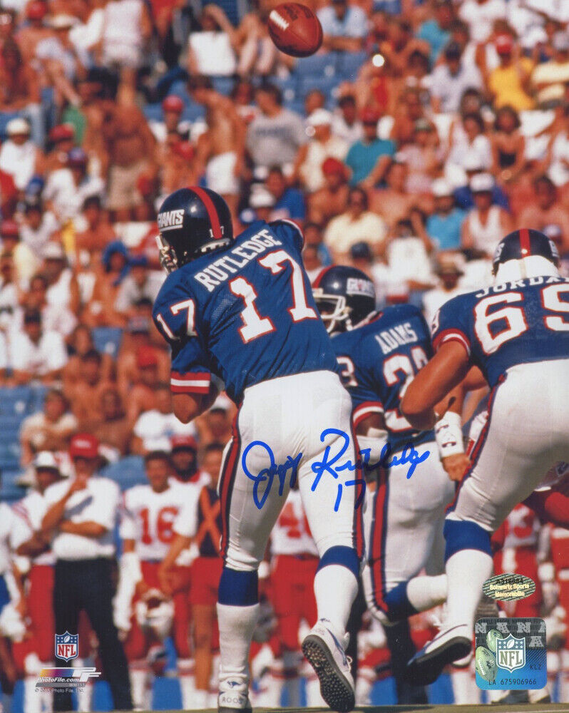 2xSB Jeff Rutledge Signed NY Giants 8x10 Football Photo Poster painting COA Alabama Crimson Tide