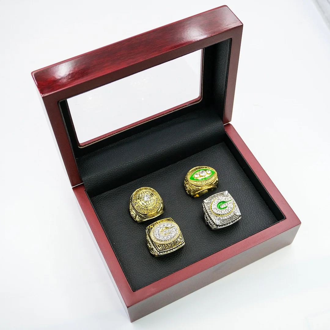 1966/1967/1996/2010 Green Bay Packers Super Bowl Ring Set - Premium Series  - 13 / With Box / No