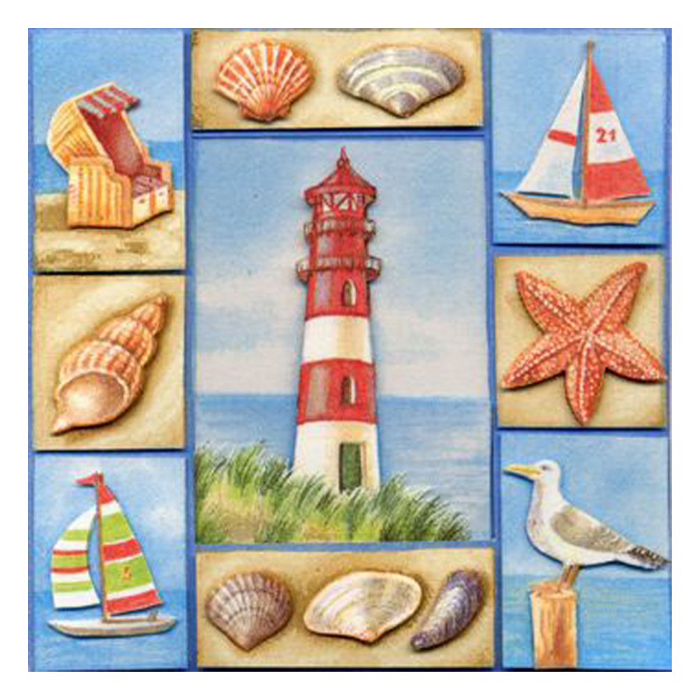 

Sea Collage - Round Drill Diamond Painting - 30*30CM, Round diamond 30*30cm, 501 Original