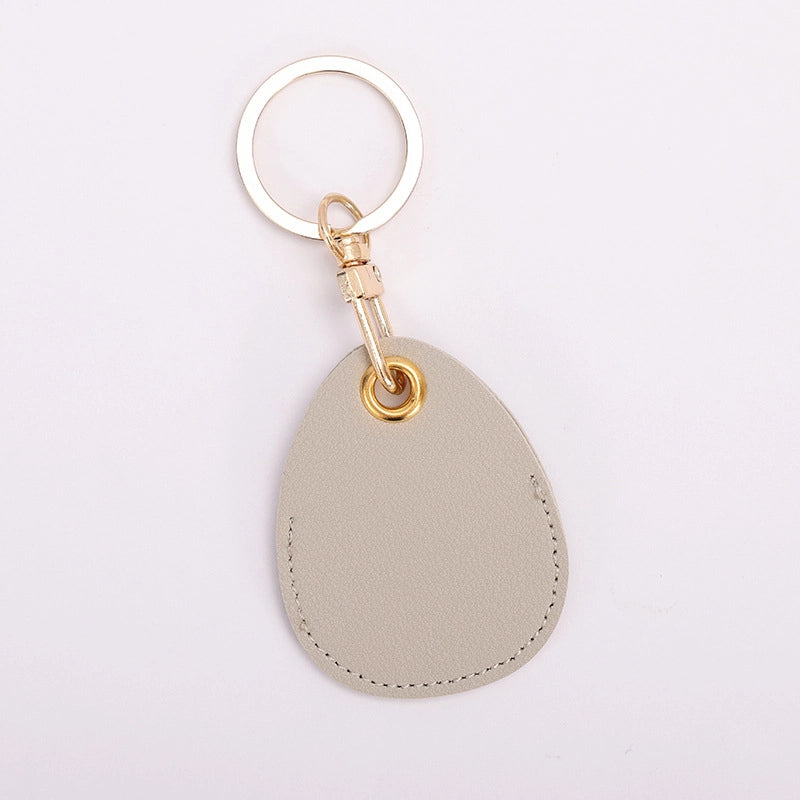 Access Card Case Water Drop Keychain Genuine Leather Community Women Men’s Ic Student Bus Card Elevator Induction Protective Case