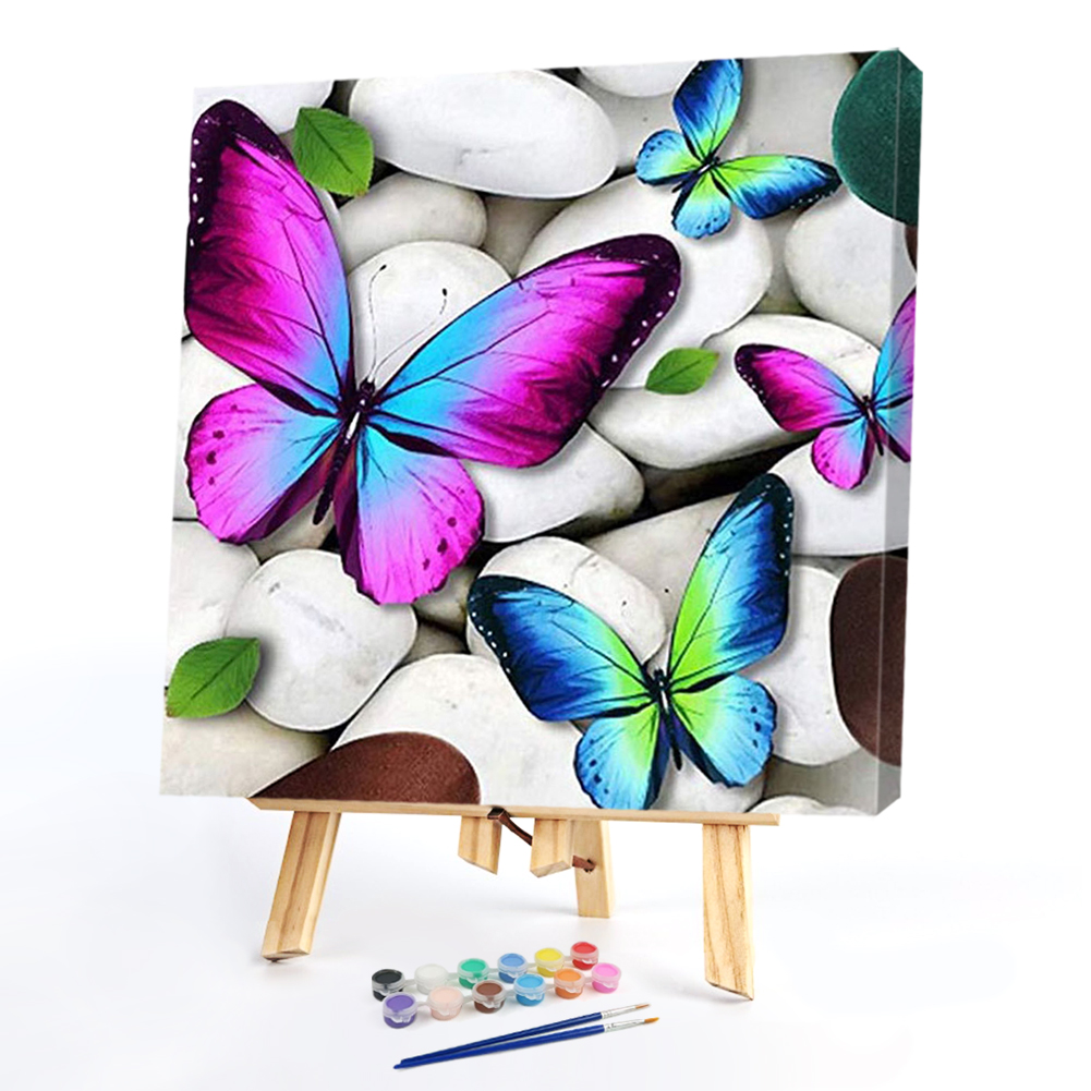 

40*40CM - Paint By Numbers - Colorful Butterfly, 501 Original