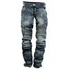 Men's Vintage Distressed Washed Biker Jeans by Inlyline